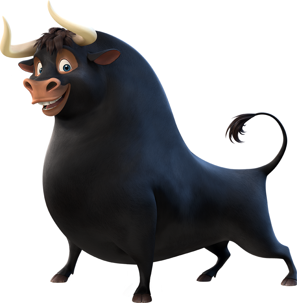 Animated Smiling Bull Character PNG image