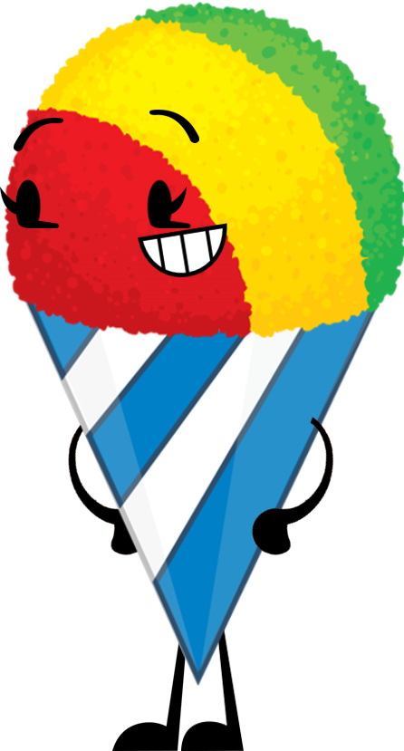 Animated Smiling Snow Cone Character PNG image