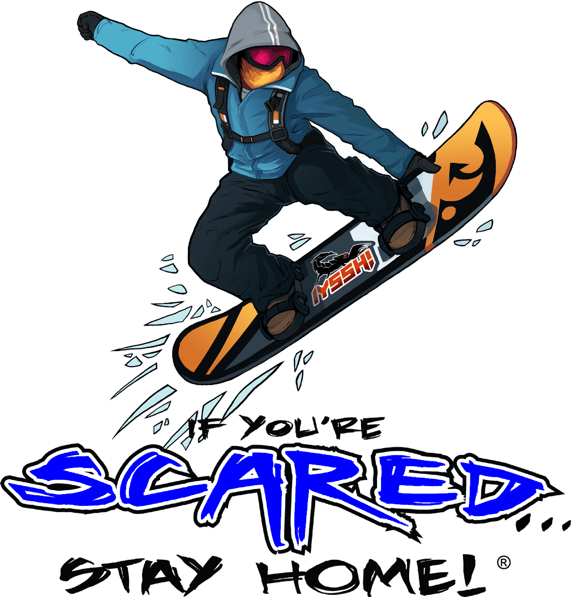 Animated Snowboarder Action Pose PNG image