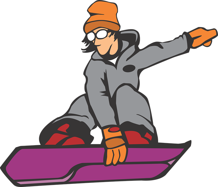 Animated Snowboarder Action Pose PNG image