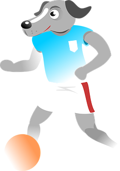 Animated Soccer Playing Dog PNG image