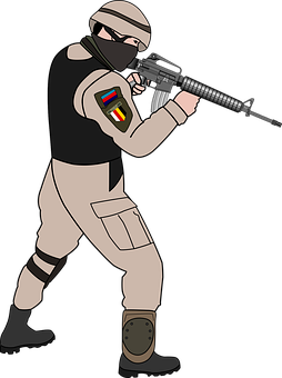 Animated_ Soldier_with_ Rifle_ Vector PNG image