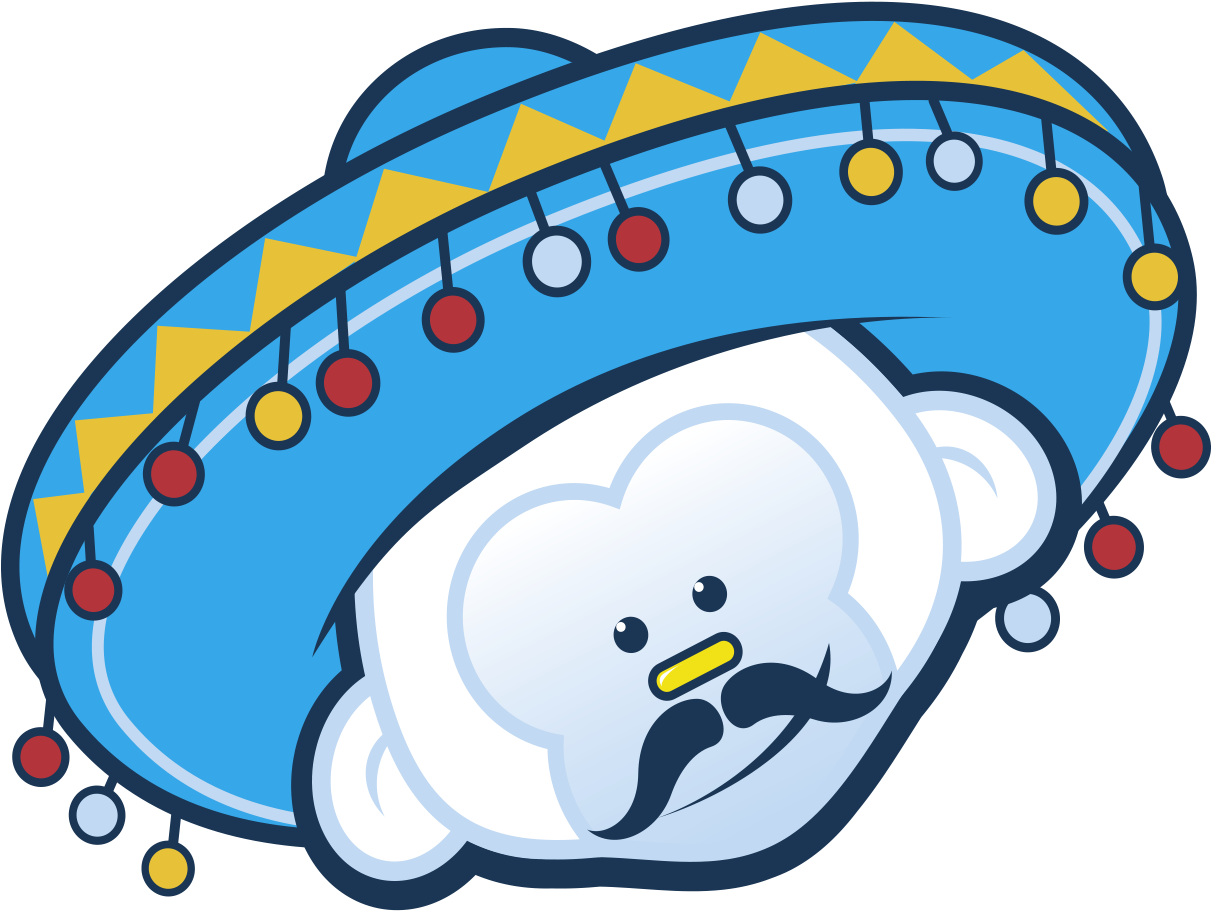 Animated Sombrero Cloud Character PNG image