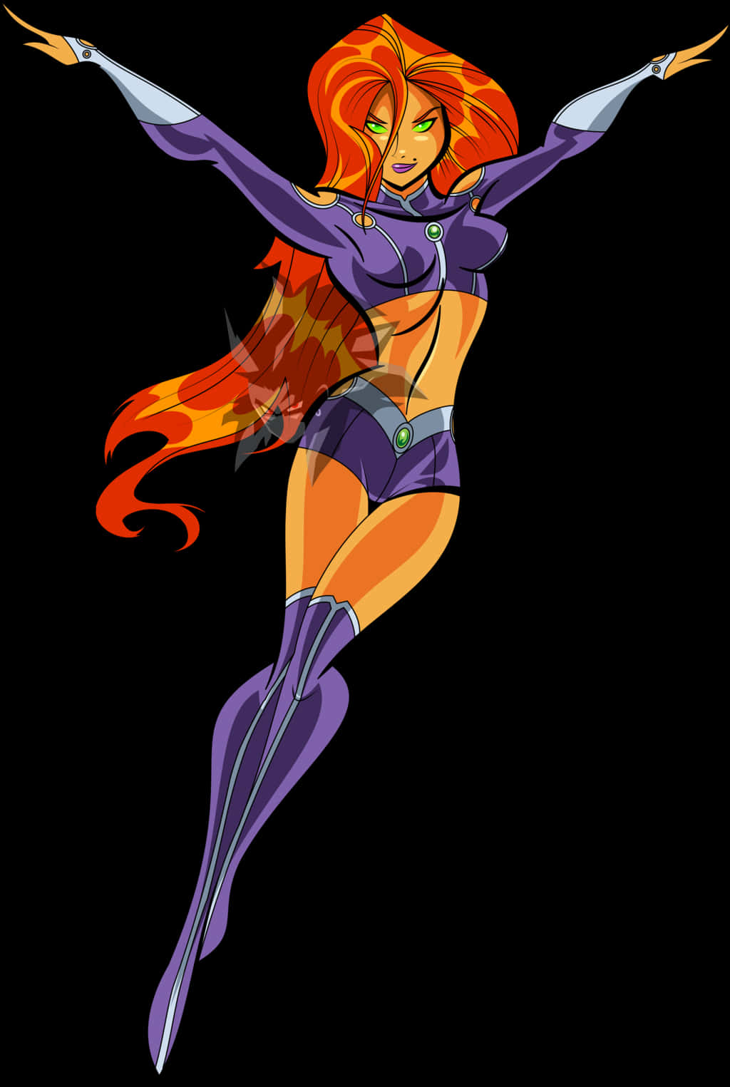 Animated Starfire Flying Pose PNG image