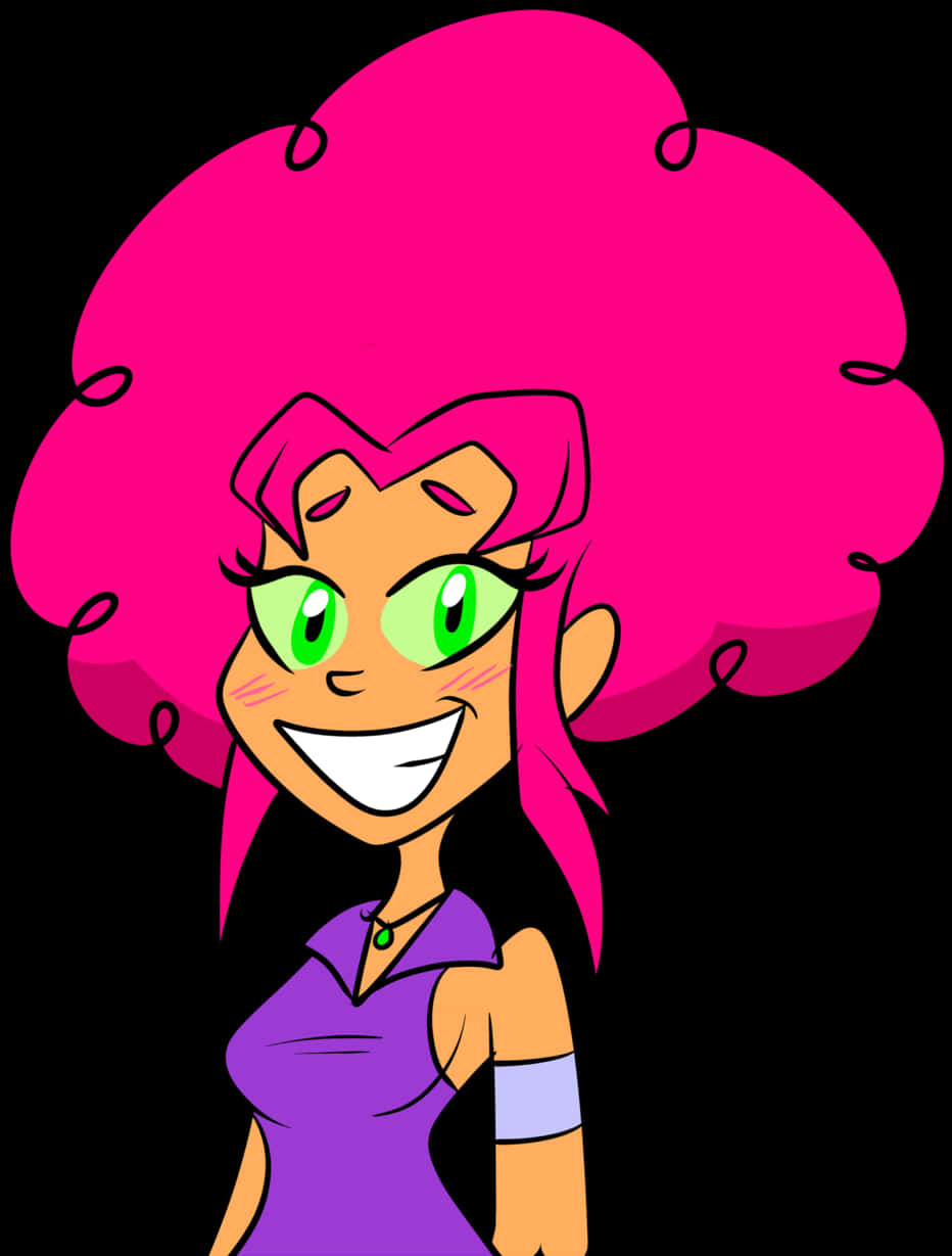 Animated Starfire Smiling Portrait PNG image