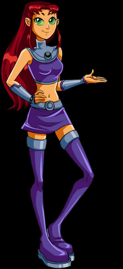 Animated Starfire Standing Pose PNG image