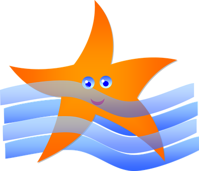 Animated Starfish Character PNG image