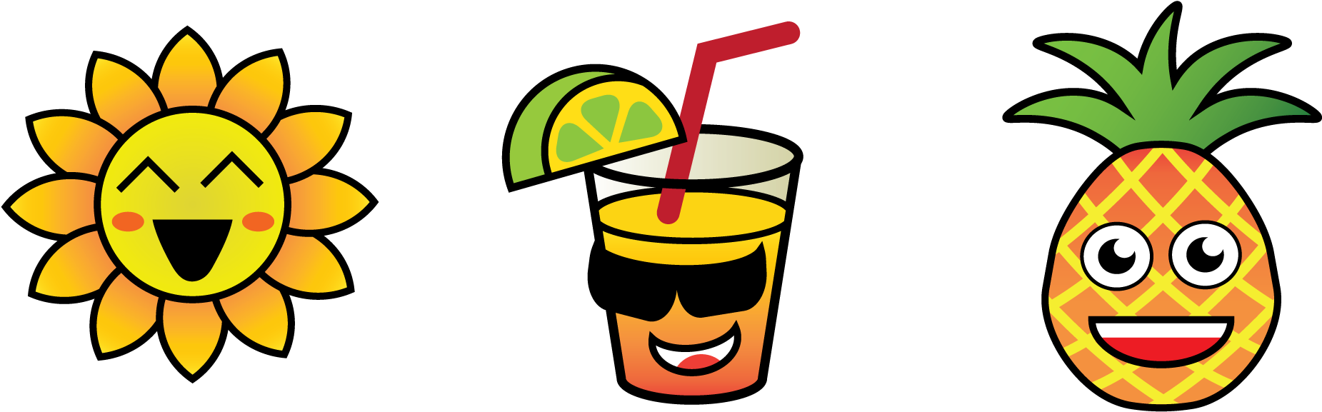 Animated Summer Emojis PNG image