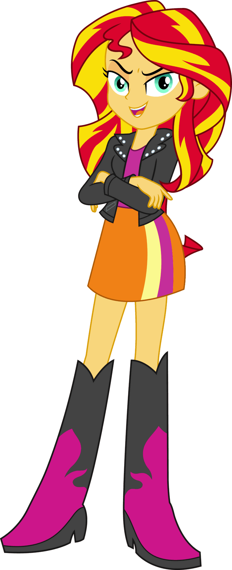 Animated Sunset Shimmer Standing Character PNG image