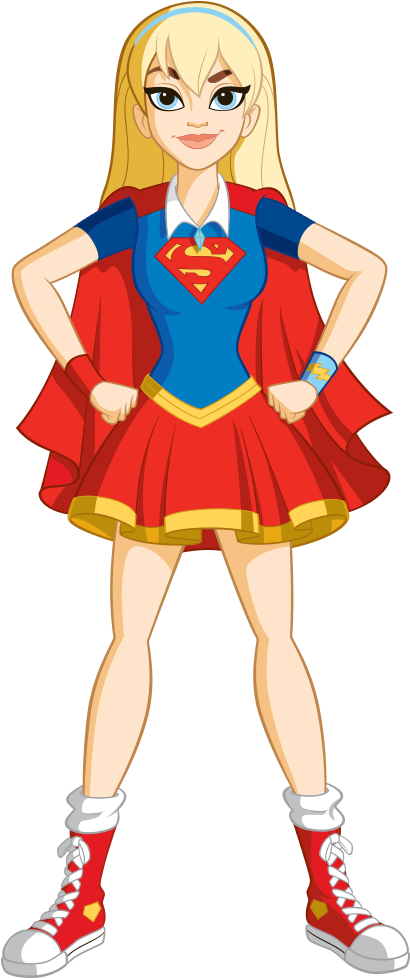 Animated Supergirl Standing Pose PNG image