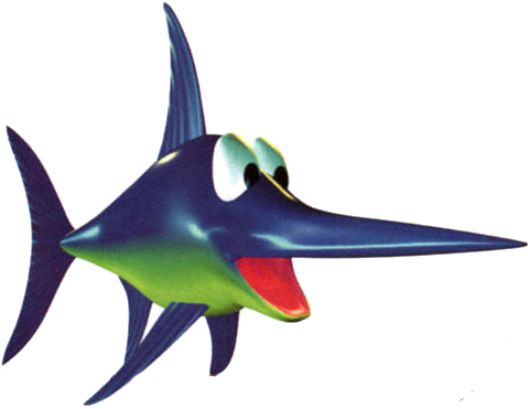 Animated Swordfish Character PNG image