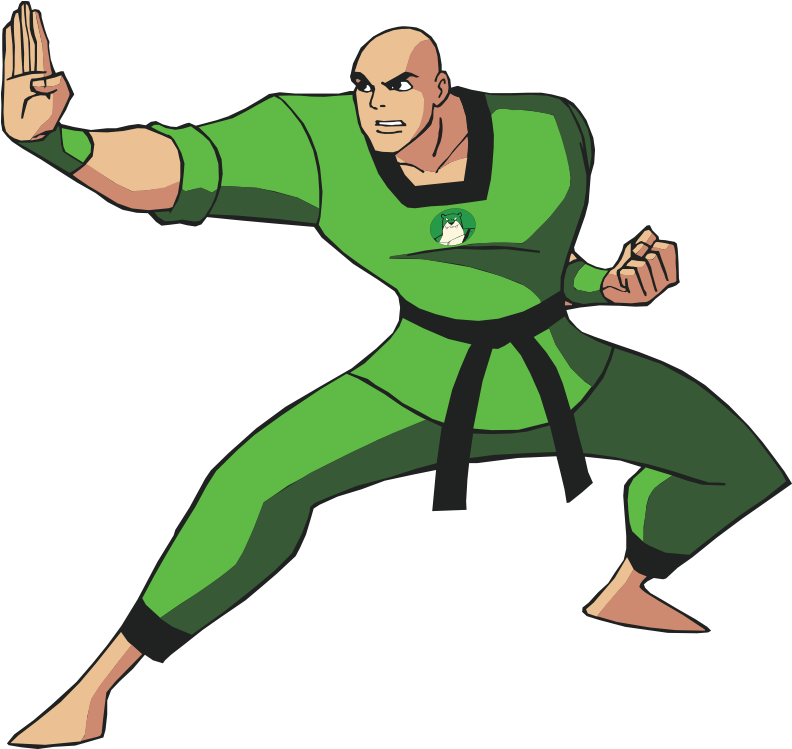 Animated Taekwondo Martial Artist Stance PNG image