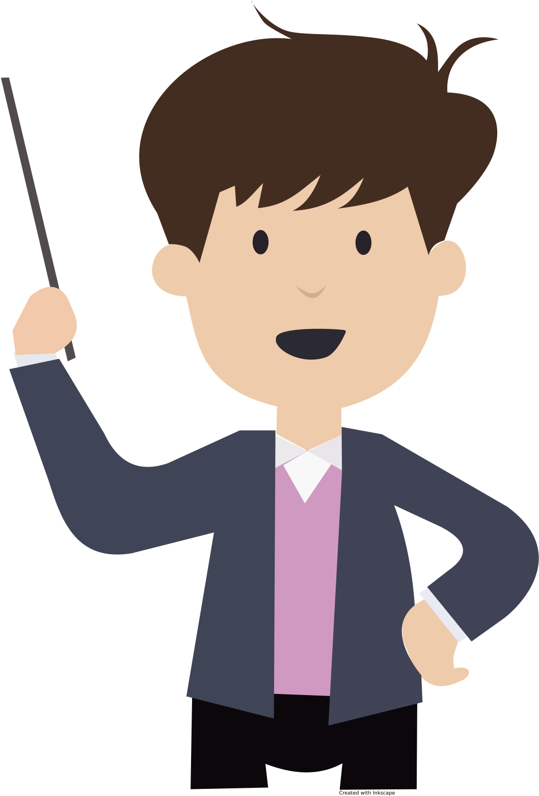 Animated Teacher Holding Pointer PNG image