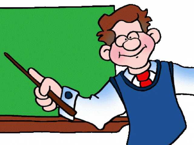 Animated Teacher Pointingat Blackboard PNG image