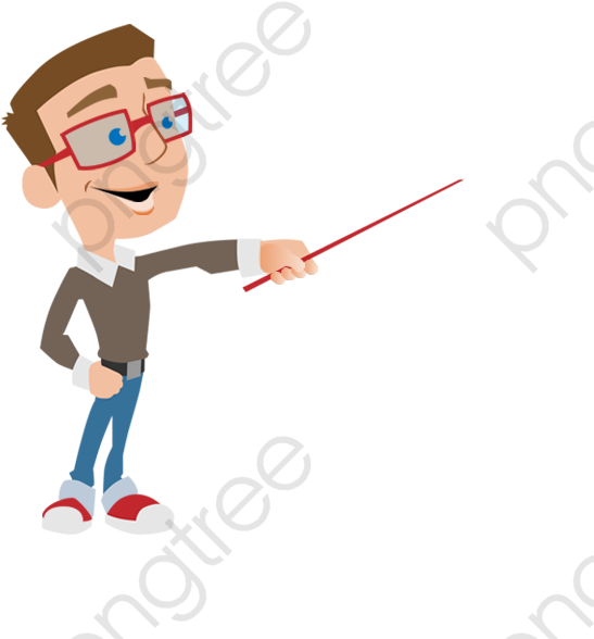 Animated Teacher With Pointer PNG image