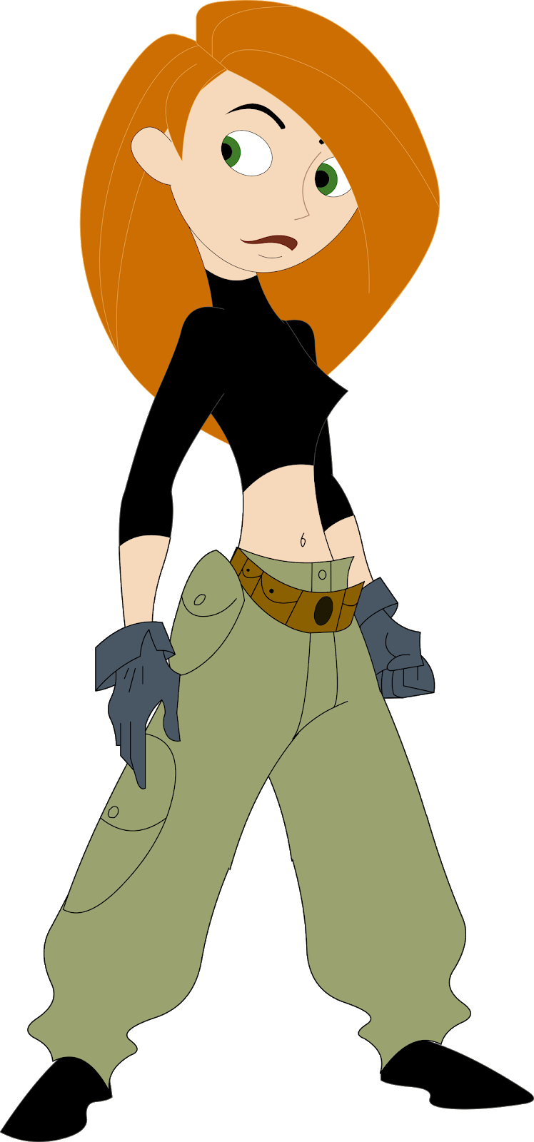 Animated Teen Heroine Stance PNG image