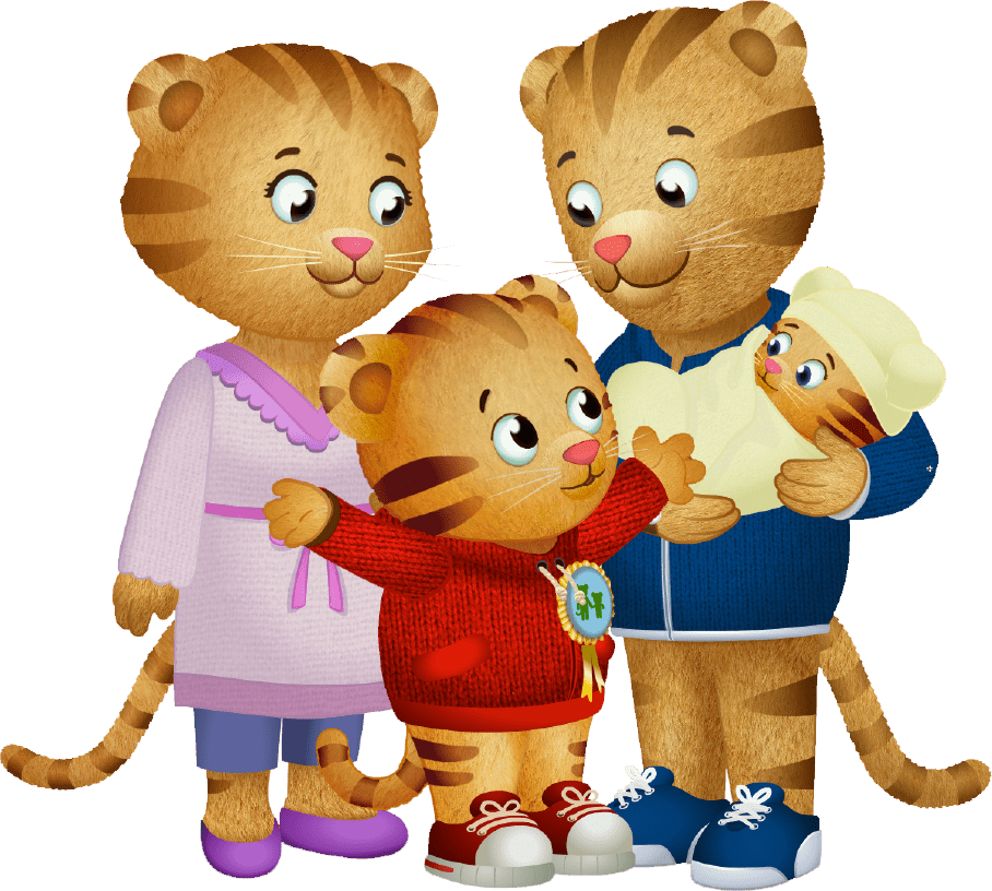 Animated Tiger Family Cartoon PNG image