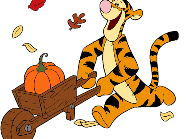 Animated Tiger Pulling Wagonwith Pumpkin PNG image