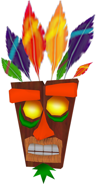 Animated Tiki Maskwith Flames PNG image