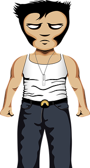 Animated Tough Guy Character PNG image