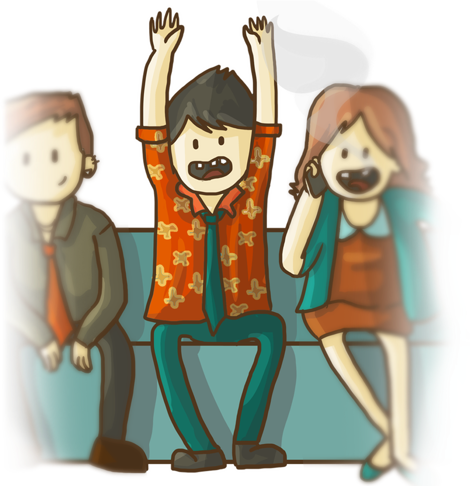 Animated Trio Expressing Emotions PNG image