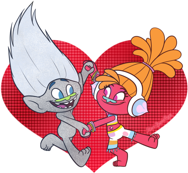 Animated Trolls Love Heart PNG image