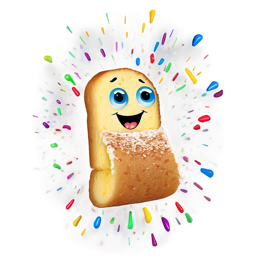 Animated Twinkie Character Sprinkles Background PNG image