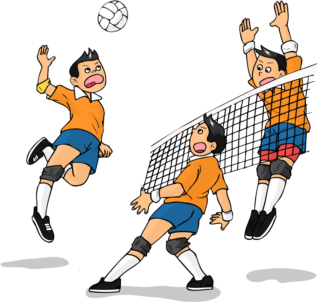 Animated Volleyball Action Clipart PNG image