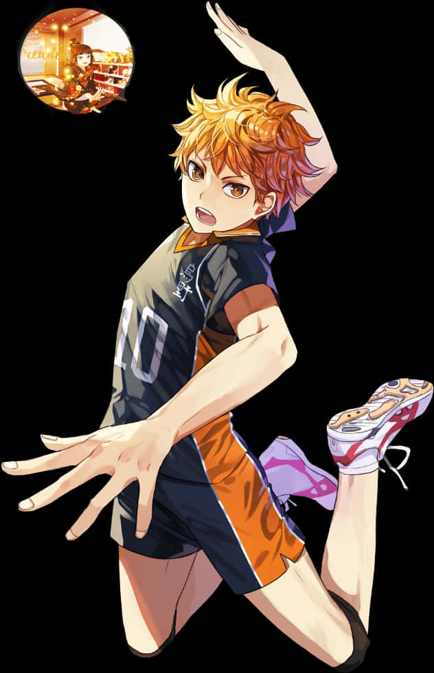 Animated Volleyball Player Action Pose PNG image