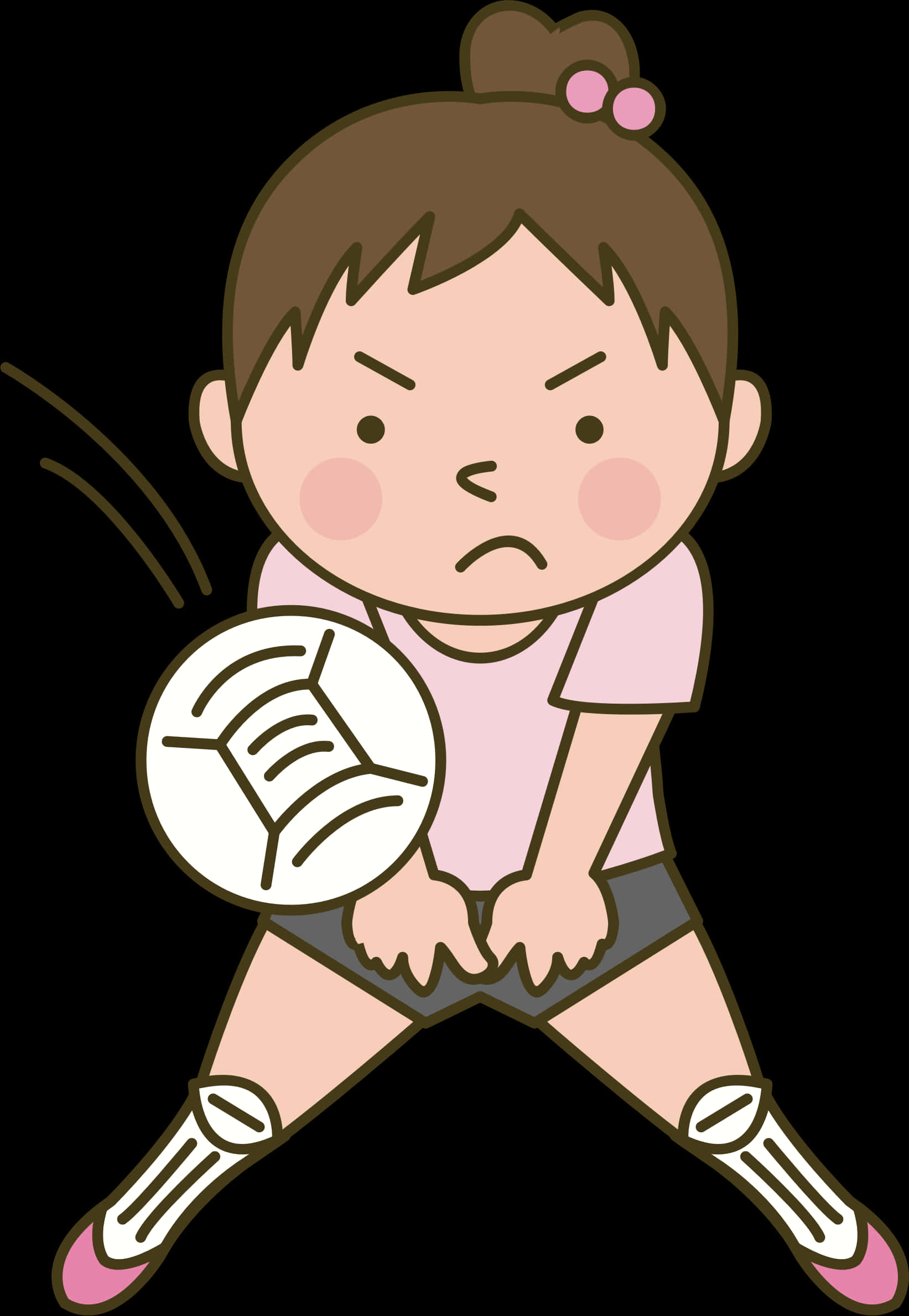 Animated Volleyball Player Ready Position PNG image