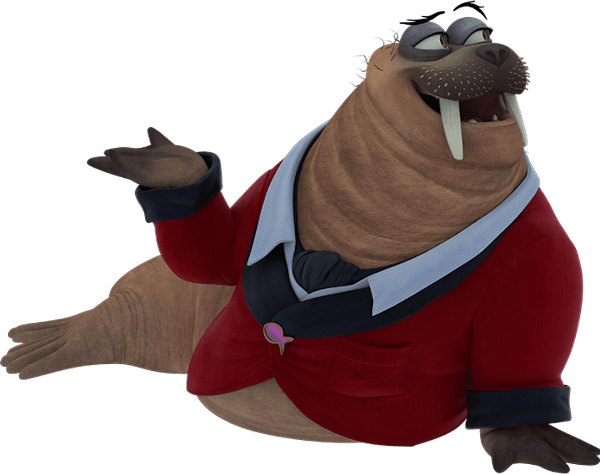 Animated Walrus Character Gesture PNG image