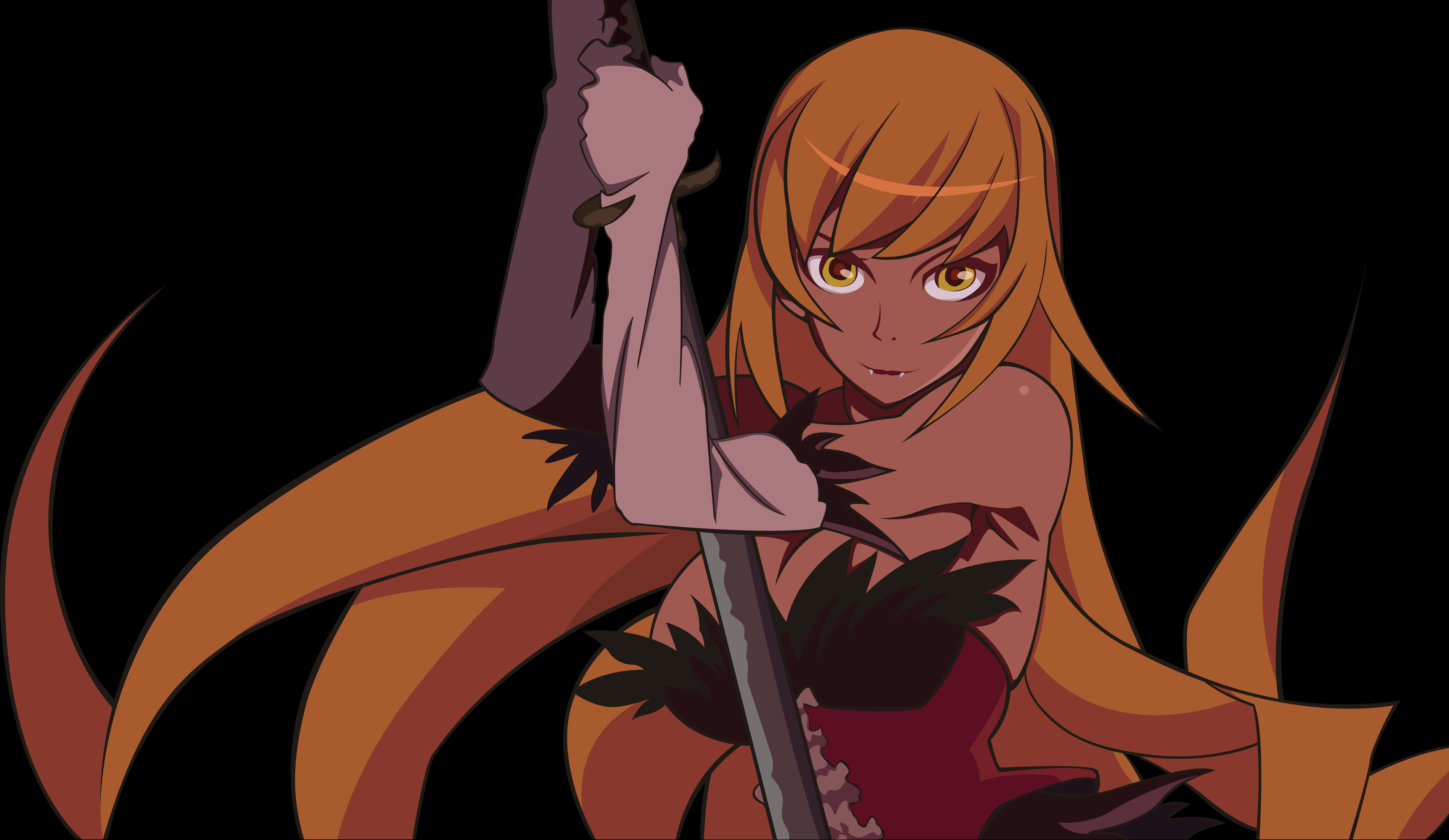 Animated Warrior Girl With Sword PNG image