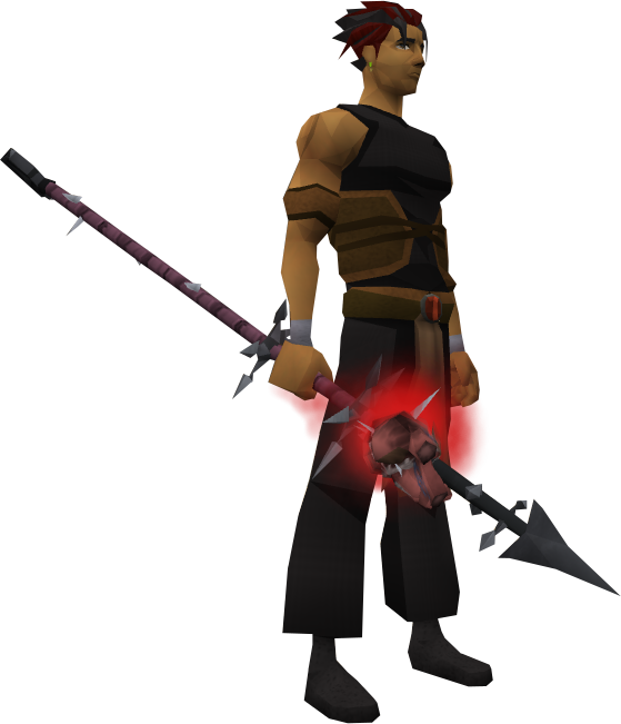 Animated Warrior With Spear PNG image