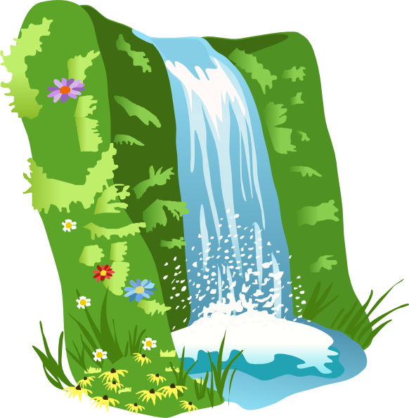 Animated Waterfall Nature Scene PNG image