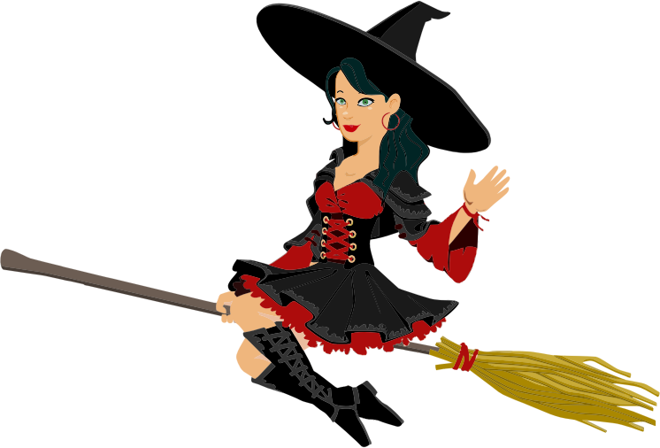 Animated Witchon Broomstick PNG image