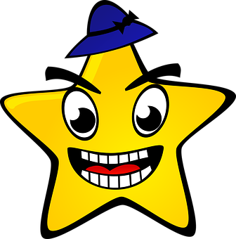 Animated Wizard Star Character PNG image