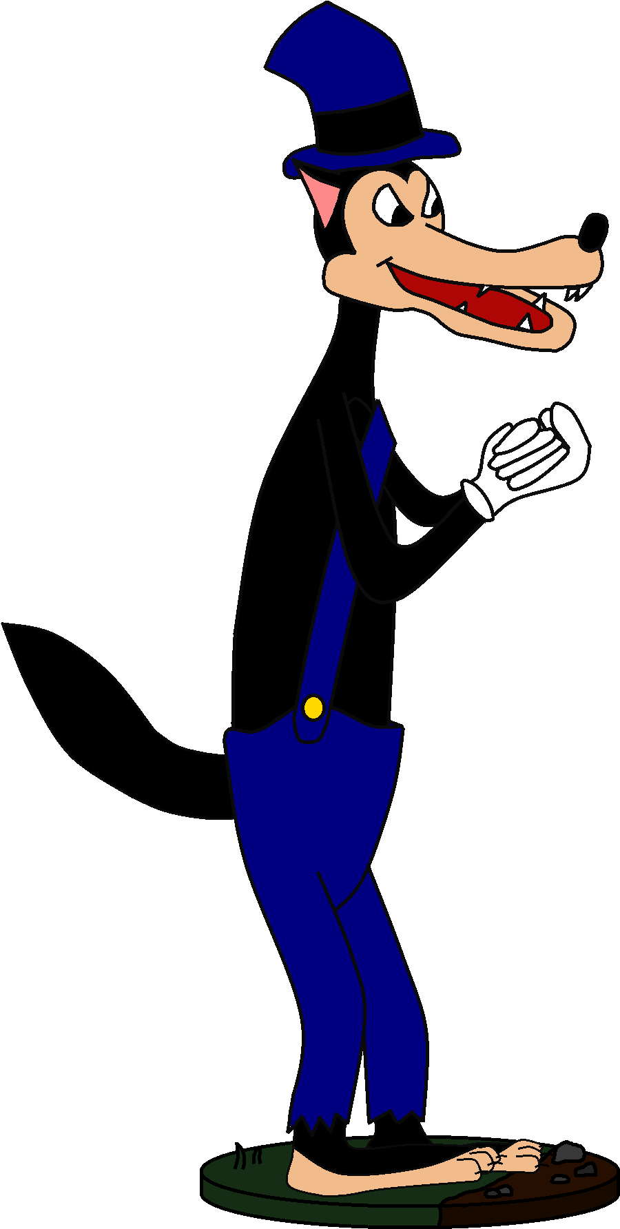 Animated Wolf Characterin Top Hat PNG image