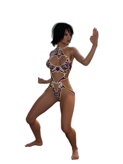 Animated_ Woman_in_ Fantasy_ Costume PNG image