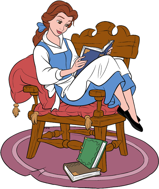 Animated Woman Reading Book PNG image