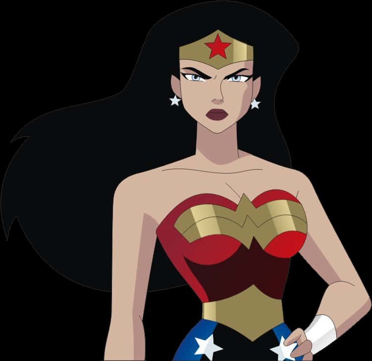 Animated Wonder Woman Portrait PNG image