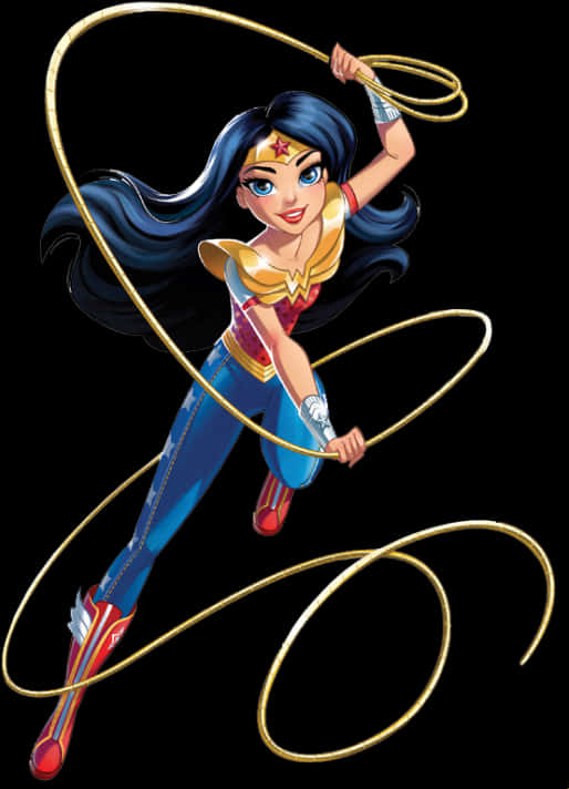 Animated Wonder Woman With Lasso PNG image