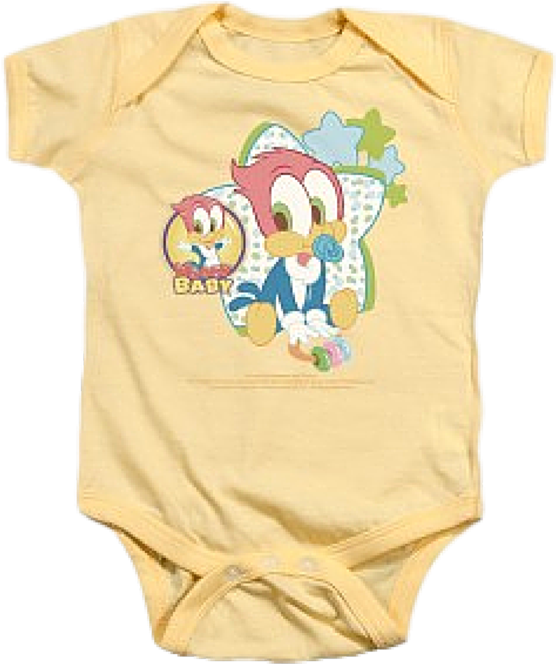 Animated Woodpecker Baby Onesie PNG image