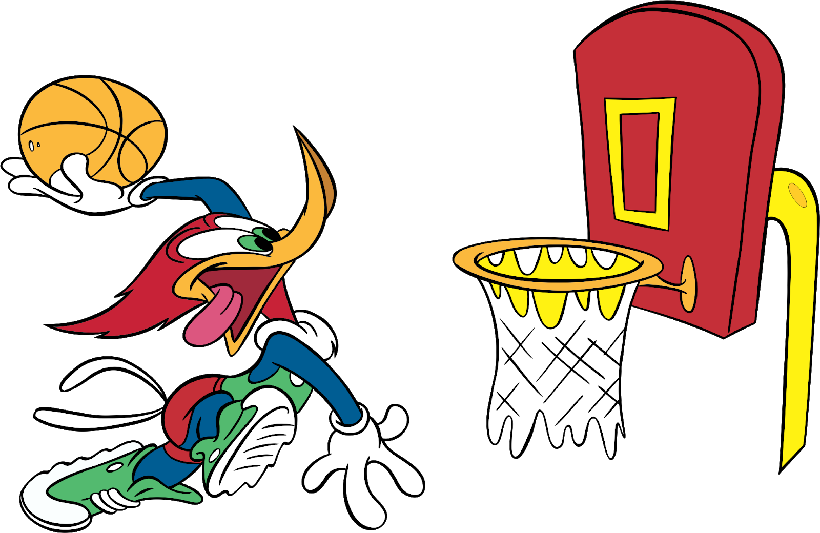 Animated Woodpecker Playing Basketball PNG image