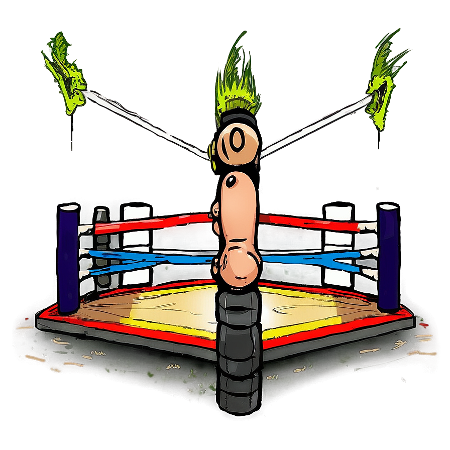 Animated Wrestling Ring Scene Png Ova PNG image