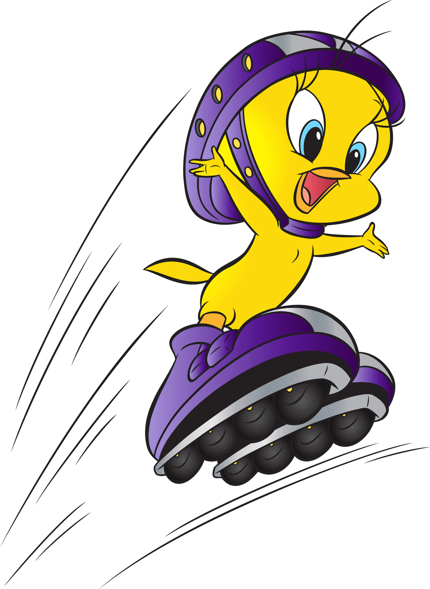 Animated Yellow Bird Skating PNG image