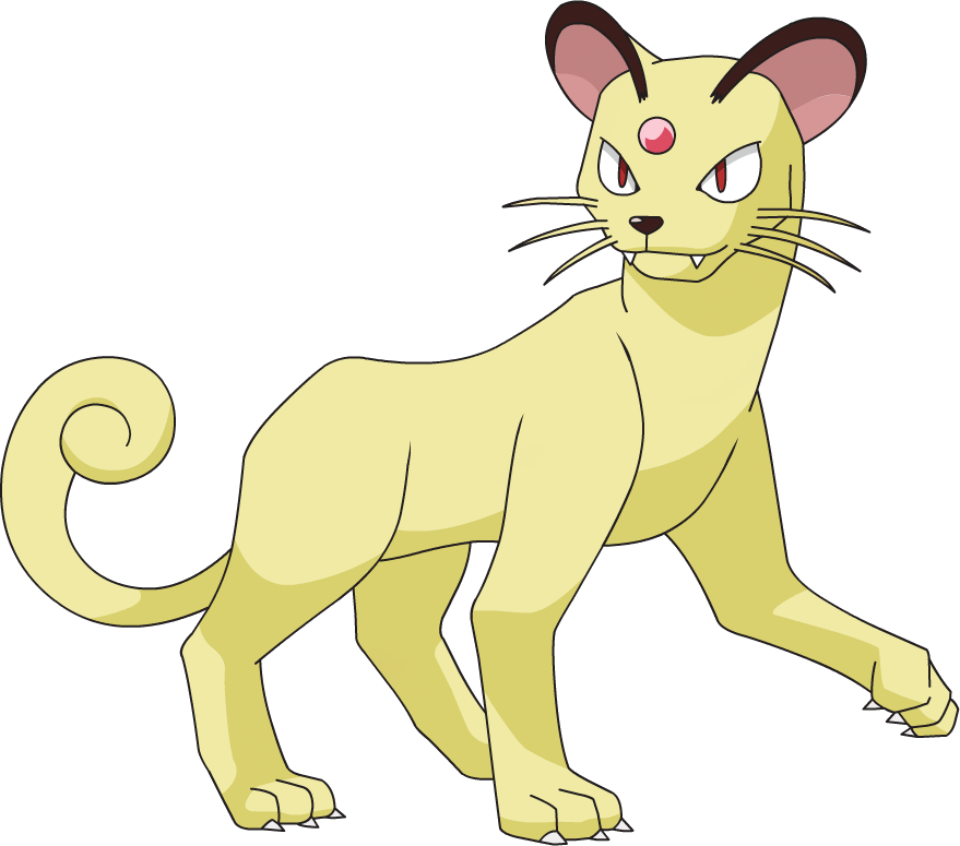Animated Yellow Feline Creature PNG image