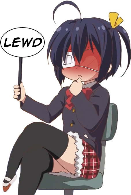 Anime Character Blushing With Lewd Sign PNG image
