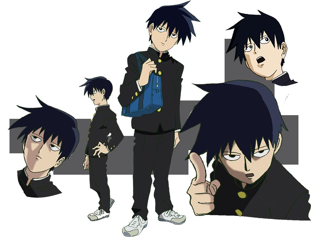 Anime Character Collage Blue Hair PNG image