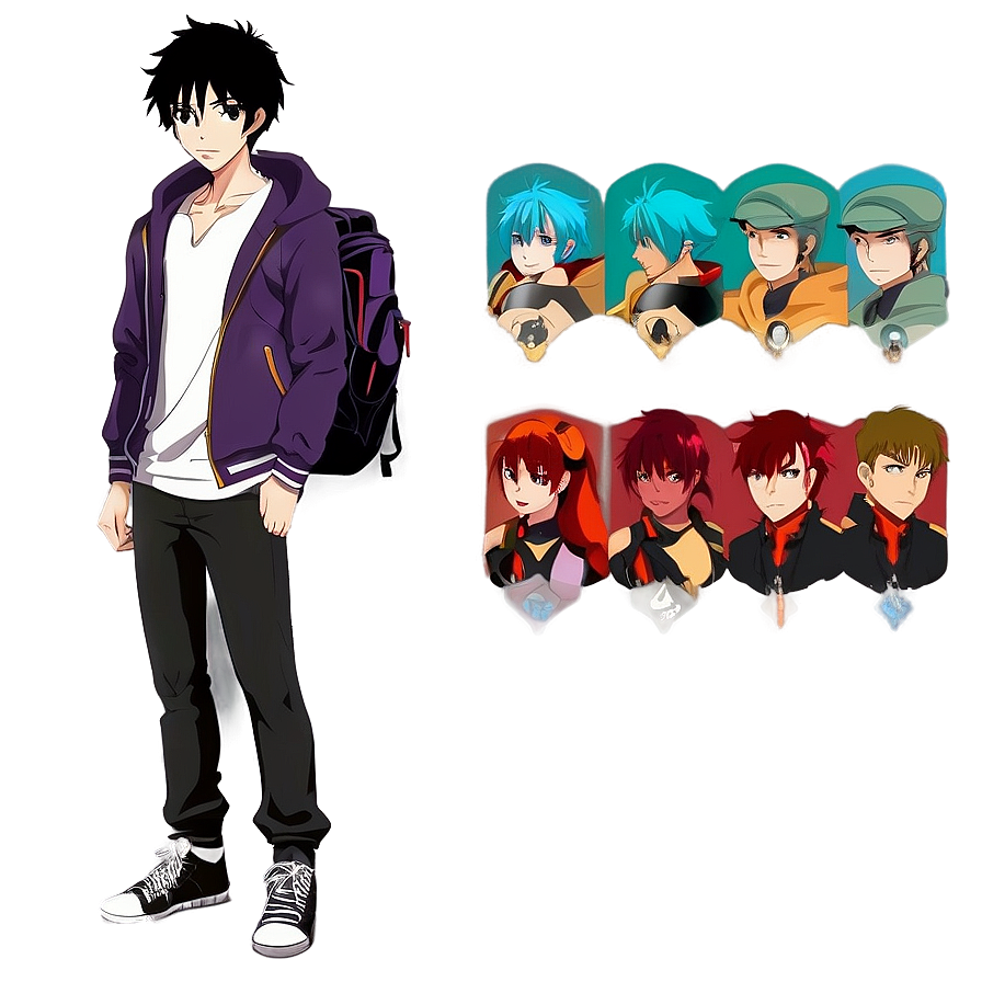 Anime Character D PNG image