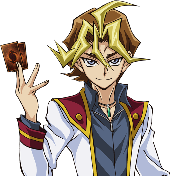 Anime Character Holding Card PNG image